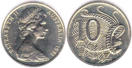 1981 Australia 10 Cents (Unc) A001280